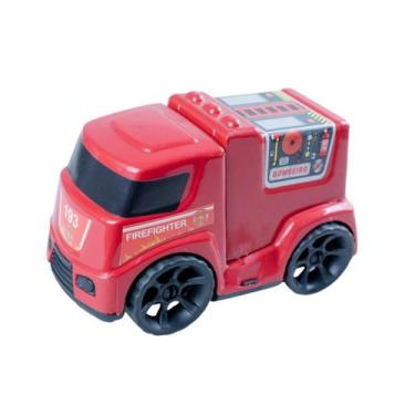 Imagem de Caminhao Bombeiro Brinquedo De Plástico Infantil Carrinho Menino Menin