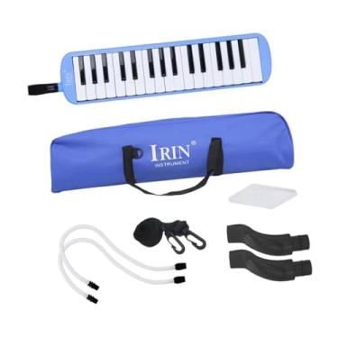 Imagem de menolana infantil com estojo, conjunto completo, fácil de usar, portátil, teclado musical, brinquedo para amigos, iniciantes, presente, Azul