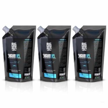 Imagem de Kit 3x Shaving Gel De Barbear Menthol 1kg Refil Big Barber