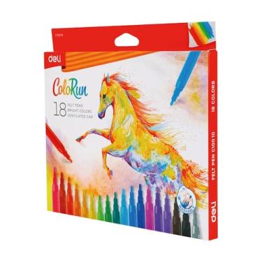 Imagem de Canetinha hidrográfica lavável redonda ColorRun Deli 18 cores