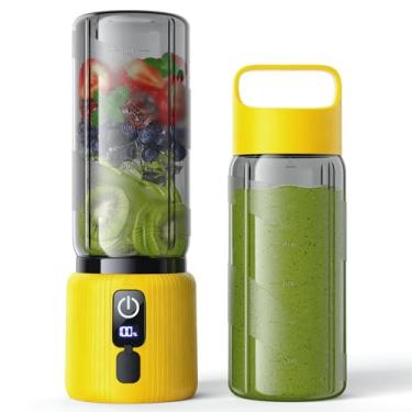 Imagem de Liquidificador portátil de tamanho pessoal para smoothies e shakes rápidos, design ergonômico com lâminas duráveis para mistura sem esforço