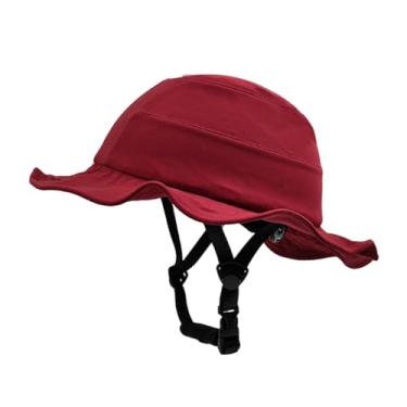 Imagem de Deevoka Capacete de bicicleta, boné, tipo chapéu, resistente a impactos, leve, absorve choques, surf, chapéu de balde, capacete adulto para mulheres, viagens, Red L