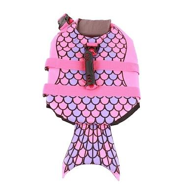 Imagem de Colete salva-vidas para cães com segurança ajustável premium para animais de estimação com alça para natação, passeios de barco, cores brilhantes, poliéster, pérola, algodão (P)