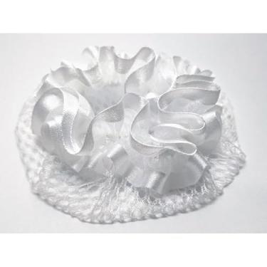 Imagem de Rede de Cabelo Profissional para Coque - Diâmetro 10cm - Acessório para Uniformes Corporativos(Branco,Único)