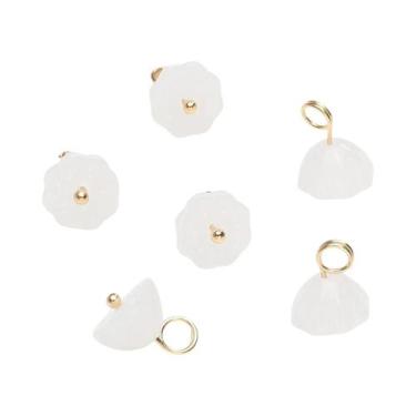 Imagem de Botão De Vidro Estilo Chinês Imitando Jade 5 Peças Feito À Mão DIY Pul