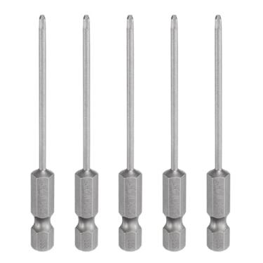 Imagem de 5 peças de chave de fenda Phillips número 1 PH1 1/10.2 cm haste sextavada 3" (75 mm) de comprimento magnético S2 aço industrial broca elétrica cabeça cruzada 0,079" (2 mm) haste