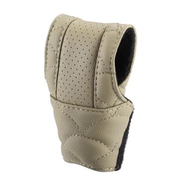 Imagem de Capa de manípulo de mudança de carro capa de câmbio interior de veículo universal acessórios decorativos couro sintético bege