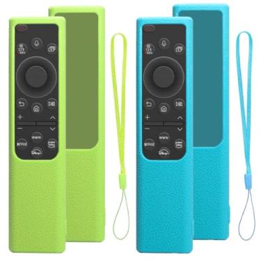 Imagem de 2 capas de silicone para controle remoto com chaveiro, ajuste universal para controles remotos de TV e eletrônicos