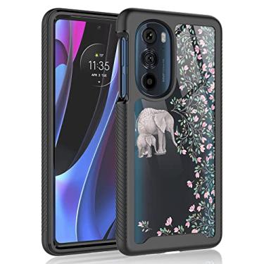 Imagem de SYONER Capa de telefone transparente à prova de choque para Motorola Edge+ (2022) / Edge 30 Pro [Elefante]
