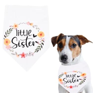 Imagem de Bandana de cachorro Little Sister para cães pequenos e médios, anúncio de gravidez, acessórios para animais de estimação, cachecol para amantes de cães, presentes de dono para mulheres, homens, cães