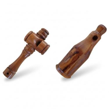 Imagem de Apito Inhambu Açu + Apito Rola Pios em madeira profissionais