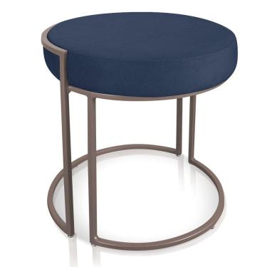 Imagem de Puff Love Suede Base Cobre Azul Marinho