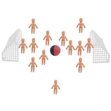 Imagem de Kit Decoração Miniatura Topo de Bolo • Maquete Escolar • Artesanato DIY • Festa Infantil (Futebol Vermelho e Preto, 2 Trave 1 Bola 13 Bonecos Xaxa)