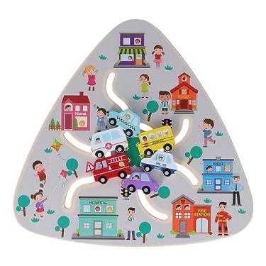 Imagem de Generic Brinquedos de Labirinto de Madeira, Desenvolver Jogo de Concentração, Quebra-cabeça, Coordenação Olho-mão para Coordenação Olho-mão para Educação Precoce (Jogo de posicionamento de tráfego)