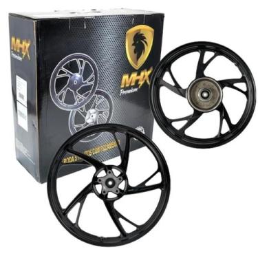 Imagem de Par Rodas de Liga Leve 5 Palitos Com Rolamentos Biz 125+/125 Ex 2006 A