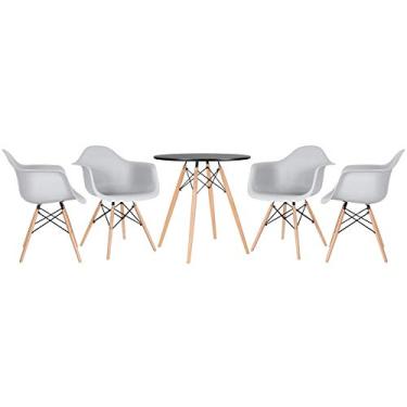 Imagem de Loft7 Home Decor, Kit Mesa Eames 70 cm + 4 Cadeiras Eames DAW - Cinza claro