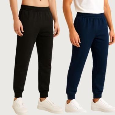 Imagem de Kit 2 Calça Jogger Moletom Masculina Conforto e Estilo para o Dia a Dia-Masculino