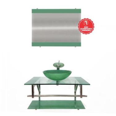 Imagem de Gabinete de Vidro 80cm para Banheiro Noruega - EKASA, Verde