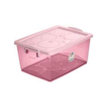 Imagem de Caixa Organizadora Rose com Travas 15 Litros Ordene OR80567