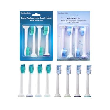 Imagem de Kit Refil Escova de Dente Elétrica 8 Unidades Compatível com Colgate Philips SonicPro e Sonicare - ZUMO (Branco/Verde e Branco/Azul Celeste, Único)