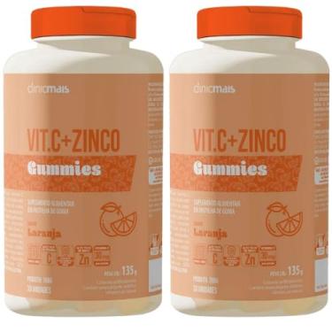Imagem de KIT 2X Vitamina C + Zinco Gummies 30 gomas - Clinicmais (único, Laranja)