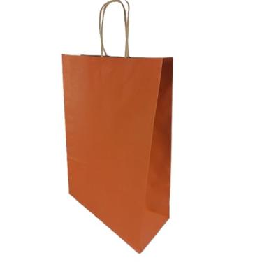 Imagem de Sacola LC Liso Papel Kraft Natural Alça Natural - Laranja 23,5x10x31,5 c/10un
