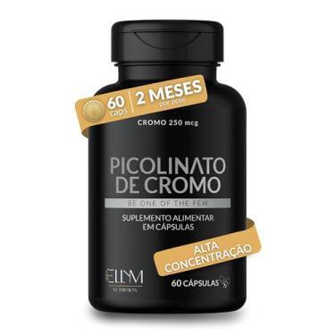 Imagem de Picolinato De Cromo 250mcg Puro 60 Cápsulas Ellym Nutrition Alta Concentração 2 Meses Auxilia No Metabolismo De Proteínas, Carboidratos E Gorduras