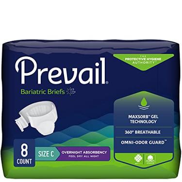 Imagem de Prevail Cueca bariátrica para incontinência com abas | Tamanho C | Absorção Máxima | 8 unidades