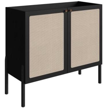 Imagem de Balcao Cafe Bar 2 Portas Palhinha 27928 Linha Oslo Nero Artesano Nero 