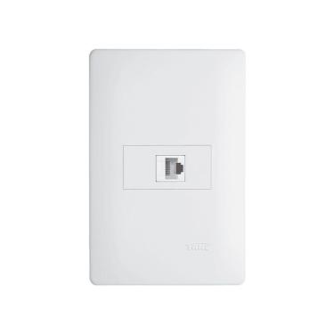 Imagem de Tomada para Rede de Informática Fame Habitat RJ45 Cat6 8 Vias com Placa 4x2