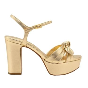 Imagem de Sandália Schutz Salto Alto Dourada