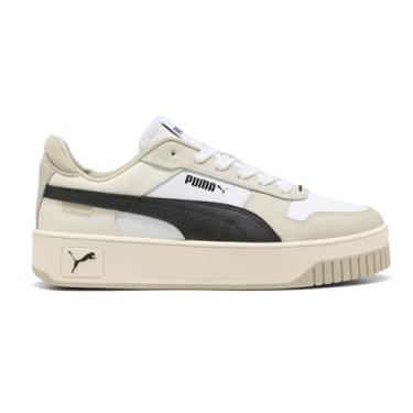 Imagem de PUMA Tênis feminino Carina Street, Branco/Preto/Desert Dust, 35