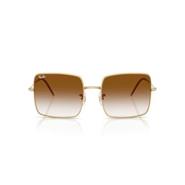 Imagem de Ray-Ban Óculos de sol feminino RBR0104S Square 1971, dourado/marrom gradiente transparente, 54 mm