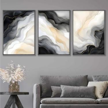 Imagem de Arte abstrata de parede em ouro preto, imagens de mármore preto, arte de parede de mármore em ouro branco, imagens modernas, preto, dourado, minimalista, arte abstrata, pintura de mármores cinzentos