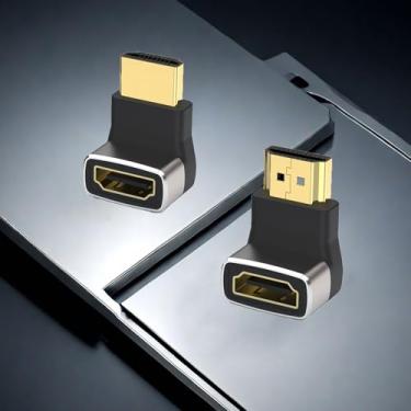 Imagem de Acoplador adaptador de extensão HDMI 2.1 para HDTV 8K60Hz de alta definição, extensor reto para cima e para baixo, compatível com laptop, PC, monitor, macho para fêmea, curvado para cima e para baixo