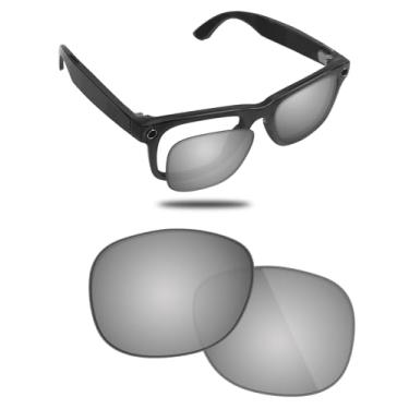 Imagem de Fiskr Lentes de substituição compatíveis com óculos Ray-Ban Meta Wayfarer RW4012 53 mm (Gen 2) AI, resistentes a impactos e ajuste perfeito, Prata metálica., One Size