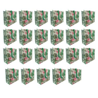 Imagem de Bolsa Sacola Ecologica Ecobag Kit 23 Unidades Dobravel Compras Retornavel Resistente Mercado Feira