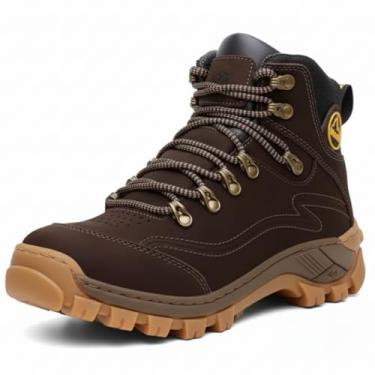 Imagem de Bota Masculina de Trilha Adventure Ranger em Couro Legítimo Blaqueado (Marrom, BR, Adulto, Numérico, 39)