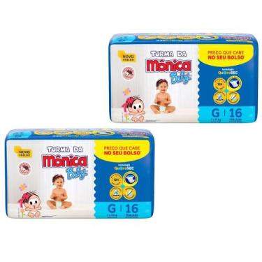 Imagem de Fraldas Turma da Mônica Baby Jumbinho Tamanho G - 2 Pacotes Com 16 Fra