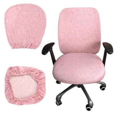 Imagem de Conjunto de 2 peças de capas de cadeira de escritório - capa de cadeira de mesa elástica universal - capas de cadeira de computador - capa de assento de cadeira e almofada de encosto
