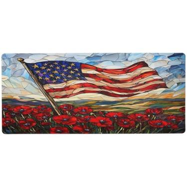 Imagem de SEHANY Tapete de mouse grande bandeira americana 80 x 30 cm antiderrapante para jogos com base de borracha de 3 mm de espessura, protetor de mesa para laptop, mesa para jogadores, desktop, escritório