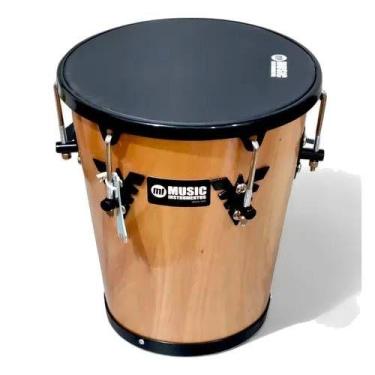 Imagem de Timba phx madeira verniz napa 35x10 aro preto pele preta