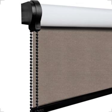 Imagem de Cortina Persiana de Rolo, rolon, rolle, blackout, blecaute, black out (Tóquio 05 - Acabamento Preto, 1,70 (lar) x 1,70 (alt) - SEM BANDÔ)