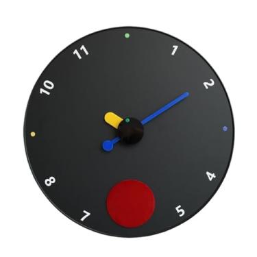 Imagem de Relógio de parede Relógio de parede moderno, minimalista e silencioso, alimentado por bateria, com várias opções cores para decoração de casa(Preto)