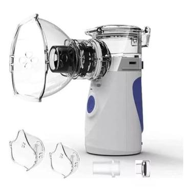 Imagem de Nebulizador Inalador Ultrassônico Portátil Tecnologia Ultrassônica Baixo Ruído Máscaras Adulto e Infantil Inclusas