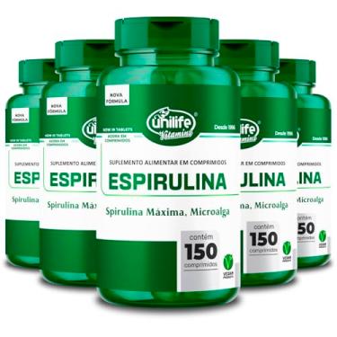 Imagem de Kit 5 Espirulina Unilife 150 Comprimidos 1000mg