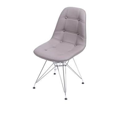 Imagem de KIT 04 CADEIRAS DKR BOTONE FENDI BASE CROMADA