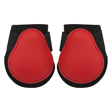 Imagem de Ainoli 1 par de botas de perna traseira de cavalo, botas de tendão de cavalo para pular, correr, esportes de alta velocidade (patas traseiras vermelhas XL)