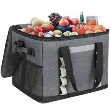 Imagem de Cooler Termico，Grande Capacidade de 48 Litros，TéCnicas de ImpermeabilizaçãO e VedaçãO Contra Vazamentos，Design DobráVel com AlçA de Transporte，MantéM a Cerveja e a Comida Quentes(Cinza fumaça)