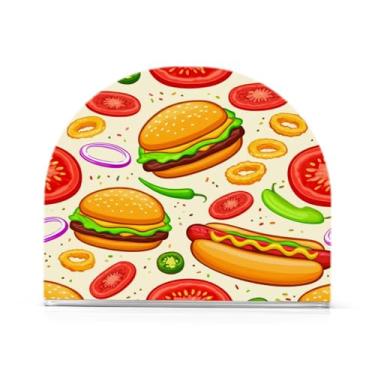 Imagem de Qilmy Suporte de guardanapo de hambúrgueres de desenho animado, porta-guardanapos de acrílico transparente para mesa, suporte de guardanapo de coquetel de papel de seda para cozinha, dispensador de